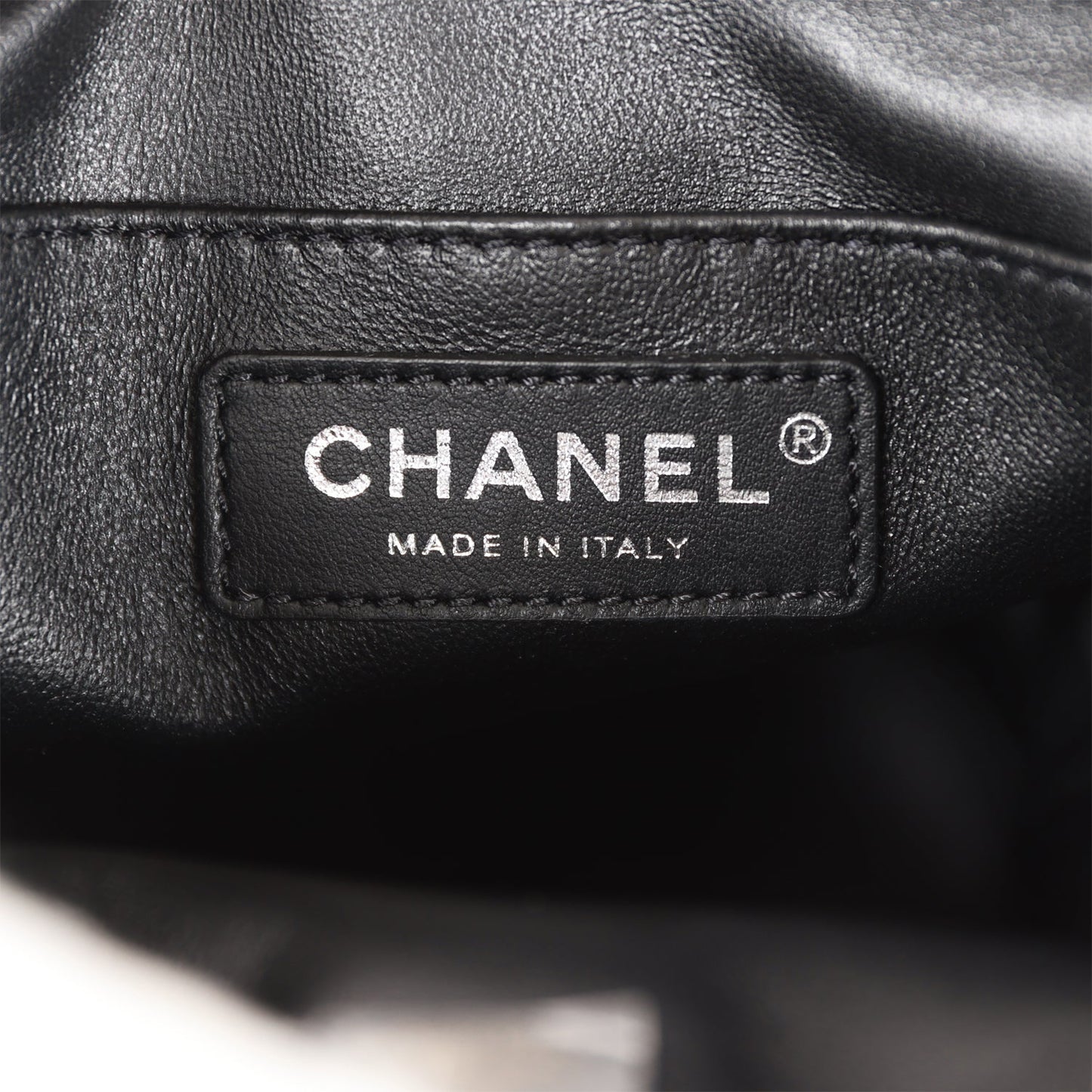 CC Mini Bucket Bag Black Lambskin Silver Hardware