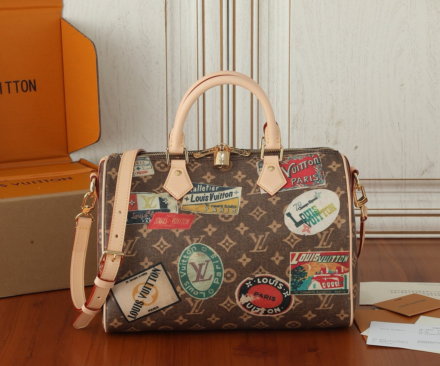 Louis Monogram Hotel Labels Speedy Bandouliere 30