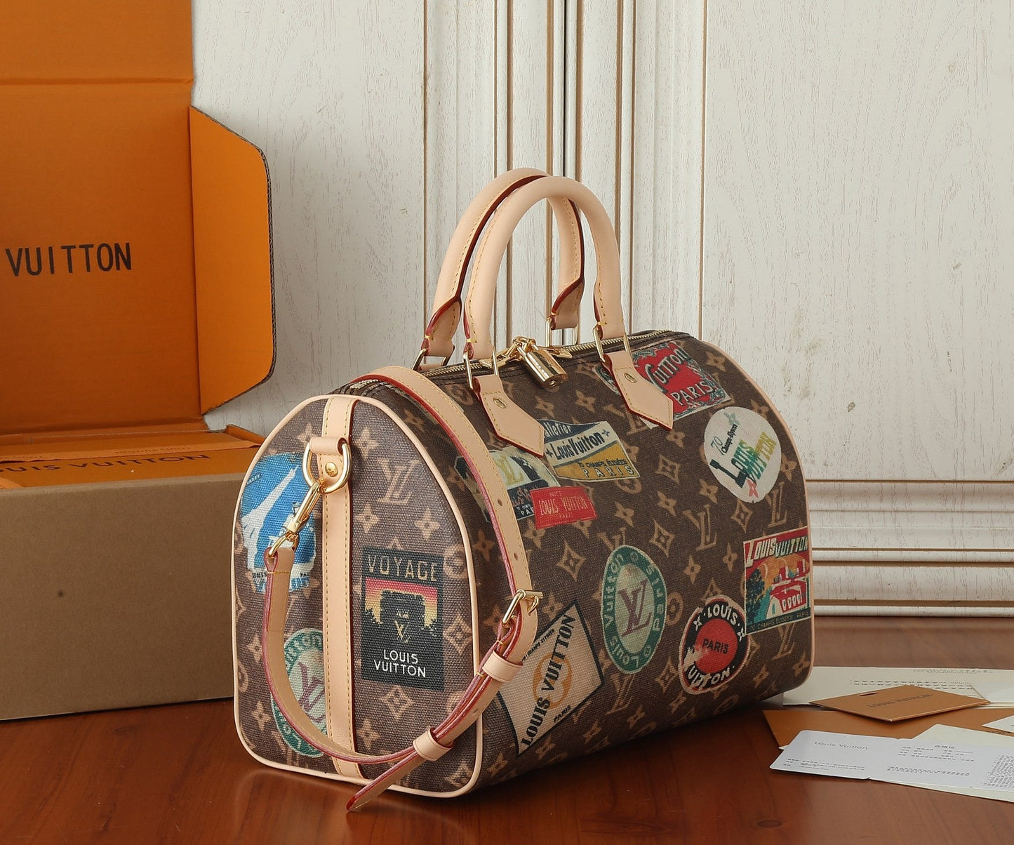 Louis Monogram Hotel Labels Speedy Bandouliere 30
