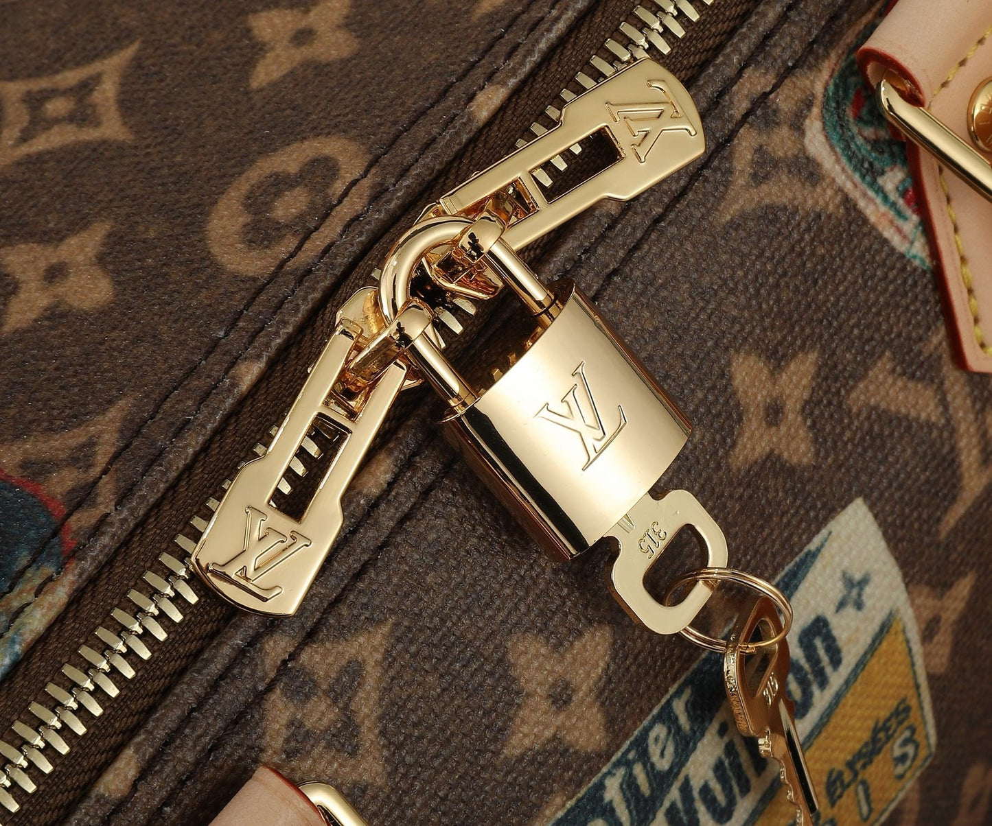 Louis Monogram Hotel Labels Speedy Bandouliere 30