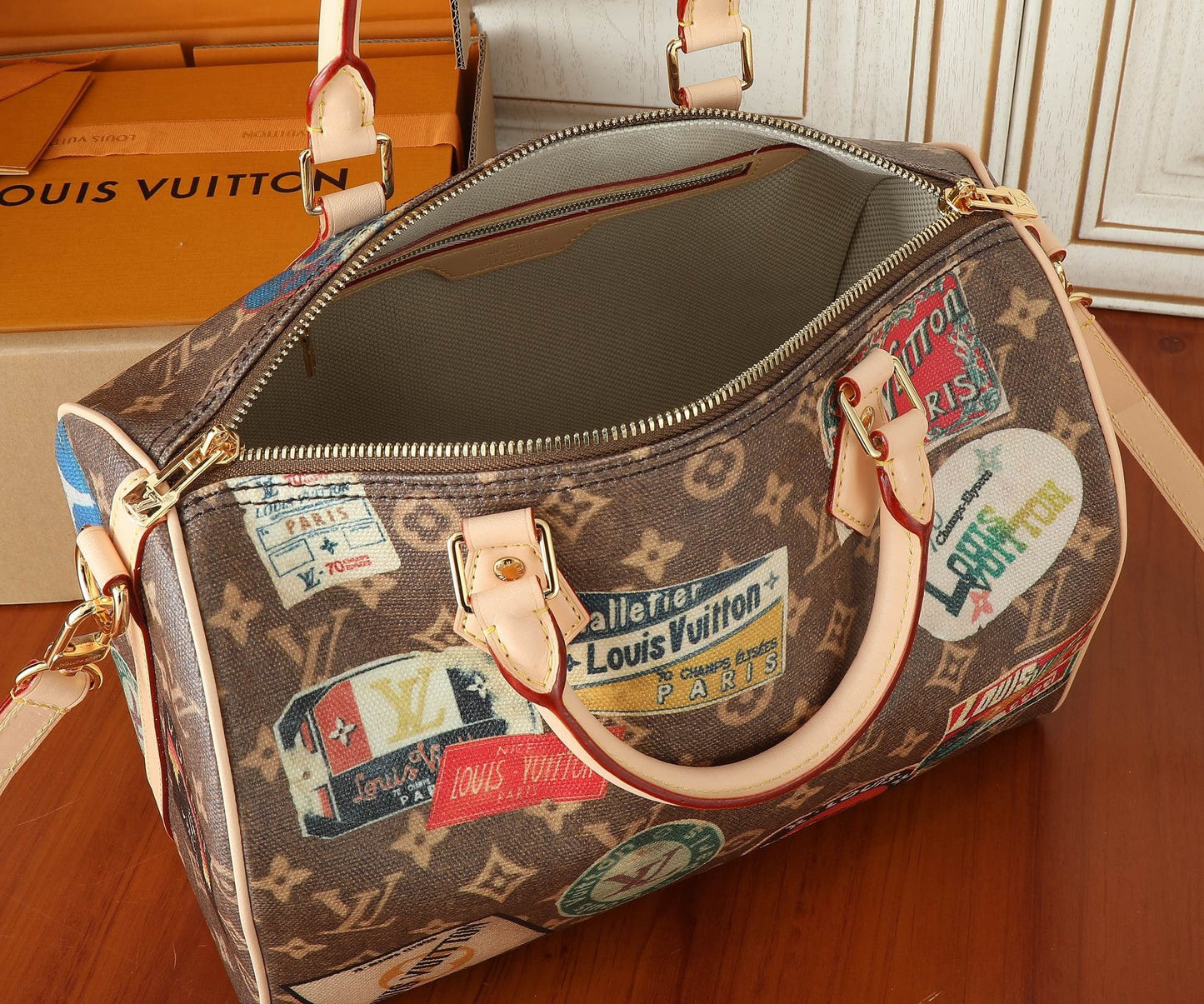 Louis Monogram Hotel Labels Speedy Bandouliere 30