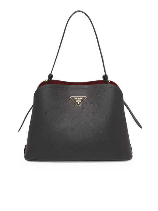 PP Saffiano Leather PP Matin��e Bag in Black