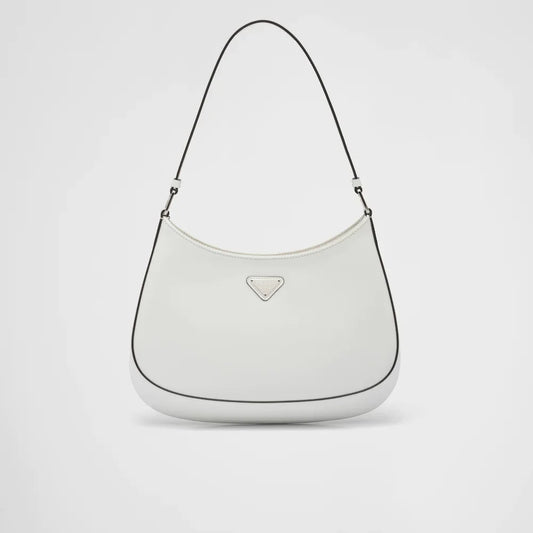 PP Cleo brushed leather shoulder bag - White/Black