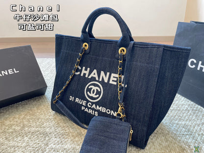 CC new arrival denime tote bag size:  37 * 31 cm