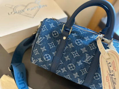 Louis Lvkeepall new arrival denim bag size: 25 * 12 cm